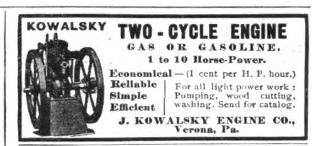 Kowalsky Two-Cycle Stationary Engine 1907